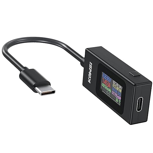 diymore USB C Tester Power Meter,Digital Multimeter, Type C Voltage and Current Tester Meter, Power Bank Capacity,Working Time Ammeter Voltmeter USB Cable Charger Detector LED Display