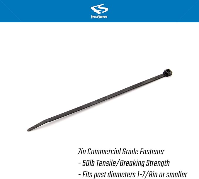 Outdoor UV Zip Tie Fasteners (7in, Black)