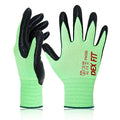 DEX FIT Nitrile Work Gloves FN330, 1 Pair, 3D-Comfort Stretchy Fit, Firm Grip, Thin & Lightweight, Touch-Screen Compatible, Durable, Breathable & Cool, Machine Washable; Green M (8)