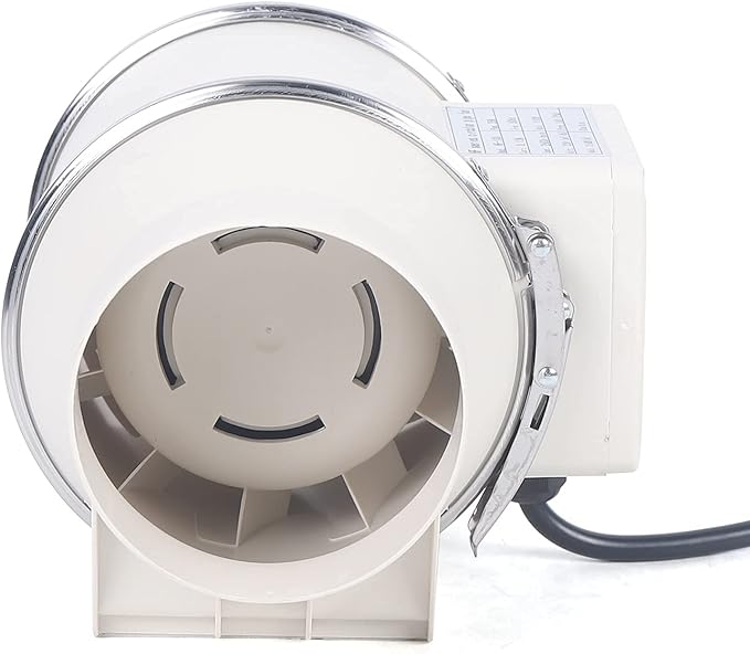 DNYSYSJ 4” Inline Duct Fan 35W 220 CFM Ventilation Exhaust Blower Fans Ductless Bathroom Exhaust Fan Ventilation For Kitchen Ducting, Vents, Bathroom, Grow Tents, Hydroponics