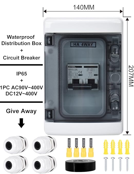 DIHOOL DC 120 Amp Breaker for Solar Panel, Miniature Circuit Breaker 400V