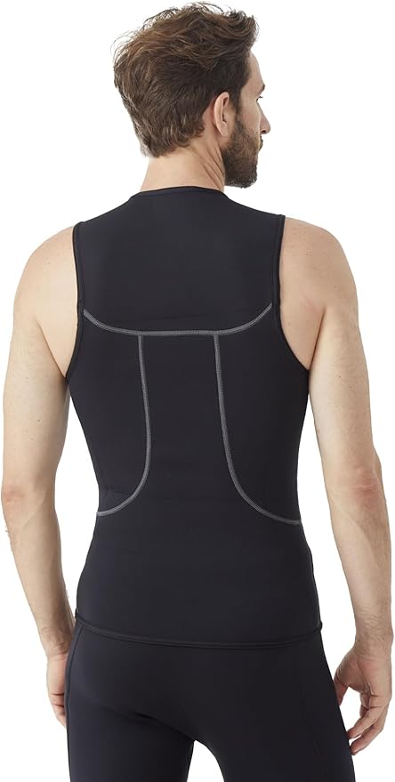 Hevto Men Wetsuit Tops and Vest 3/2mm Neoprene Jacket Surfing Swimming Front Zip Wet Suit for Water Sports