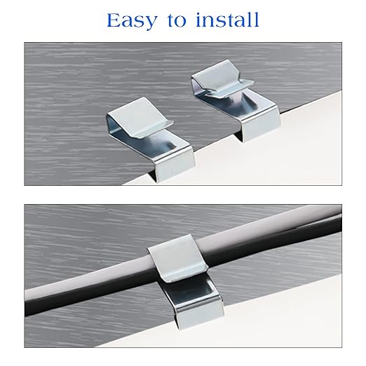 25 Pcs Trailer Wire Clips, Metal Cable Clips Stainless Steel Clips Solar Panel Wire Clip Double Wire Clips Trailer Wire Clamps for PV Wiring Boat Cable, Boat Trailer 22.5 mm/ 0.89 Inch