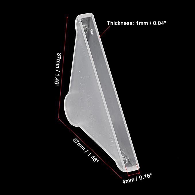 MECCANIXITY PP Corner Protector Triangle 37x4mm for Ceramic, Glass, Metal Sheets Clear Pack of 50
