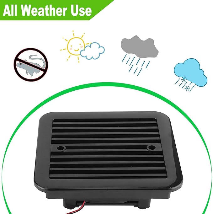 AUTOXBERT RV Side Vent Fan, 2.4W 12V One-Way Silent Wind Air Ventilation Exhaust Fan for Caravan, Motorhome, Camper, Black