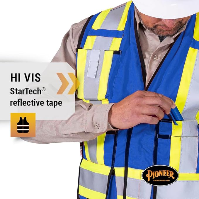 Pioneer Hi Vis FR Surveyor's Safety Vest - Flame Resistant ARC Rated - Reflective - for Men and Women