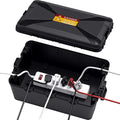Wowbox Medium Outdoor Electrical Box Waterproof (12.6 x 8.5 x 5.2inch), Black Weatherproof Extension Cord Box w/6 Cable Entry, IP54 Waterproof Outdoor Outlet Covers for Power Strip, Plug