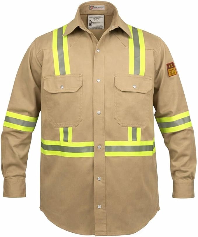 Flame Resistant High Visibility Hi Vis FR Shirt - 100% C - 7 oz