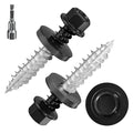 # 3/16 * 1 "595PCS 5lbs Black Hexagonal Metal Sheet roof Screws, # 10 * 1 with EPDM Washer and Hexagonal self Tapping, Used for Metal to Wood and Corrugated Roofs. 5 * 25mm