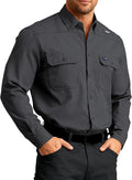 FR Ripstop & Waterproof Welding Shirts for Men 6.5oz Long Sleeve Button Down Fire Retardant 100% Cotton shirts CAT2
