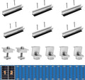 Solar Panel Bracket Kit, 6 Pcs Aluminium Mounting Rail 120mm, Solar Panel Mount 30mm/35mm, Z-Bracket Set, Center Clamps, Solar Mounting Rail Connector for Metal Roof, Tin Roof, Flat Roof, Sheet Roof