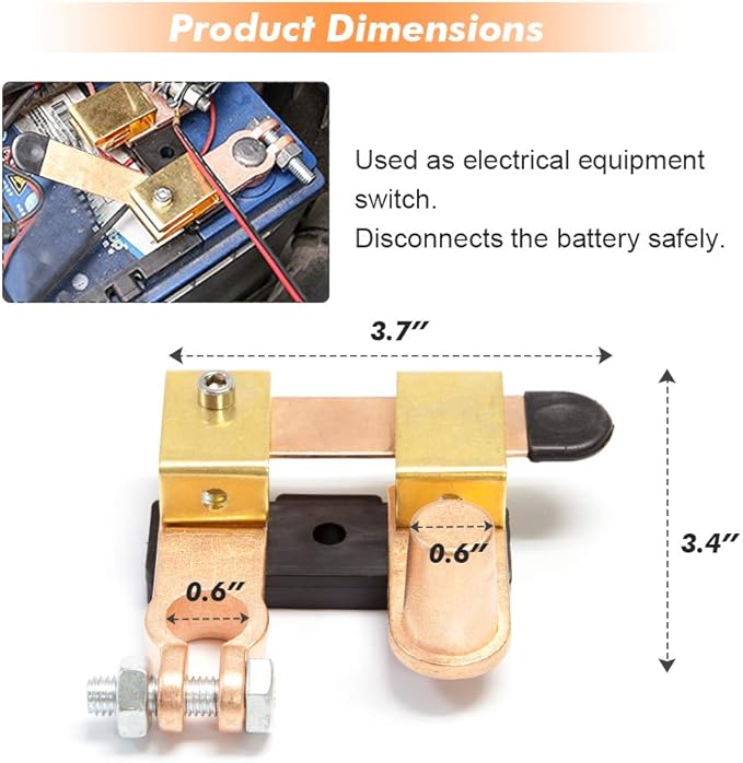 Top Post Negative Battery Disconnect Switch 12V / 24V 250/750 Amps Knife Blade Isolator Power Cutoff Switch for Marine Car Boat RV ATV (Horizontal and Vertical)