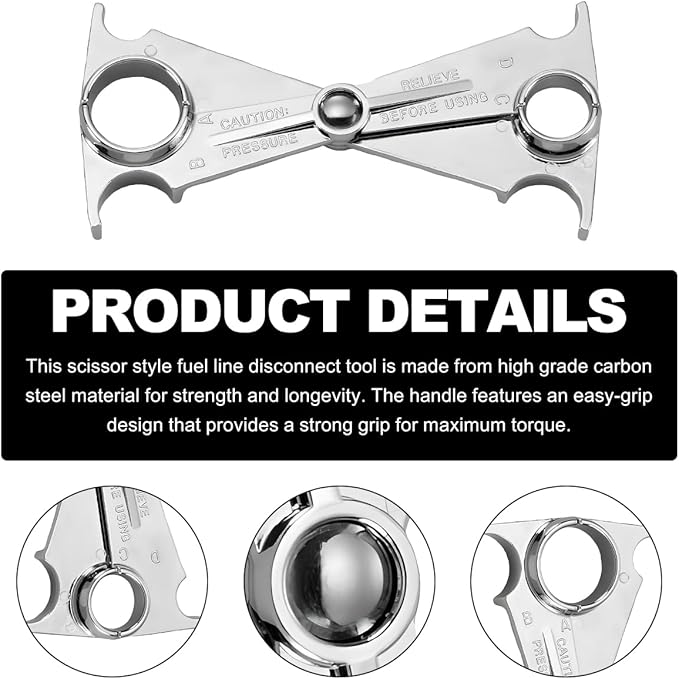 Fuel Line Disconnect Tool, 3/8 and 5/16 Inch Fuel Filter Removal Tool for Quick Disconnection, Multi-Purpose Scissor Fuel Line Wrench Fit Cars Truck SUV, Car Accessories
