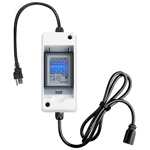 Home Energy Monitor, Haoguo 110V EV Charger Pass-Through Power Usage Monitor with IP 65 Waterproof for Indoor/Outdoor Use, Ideal for Monitor RV, Outdoor Generators, Households