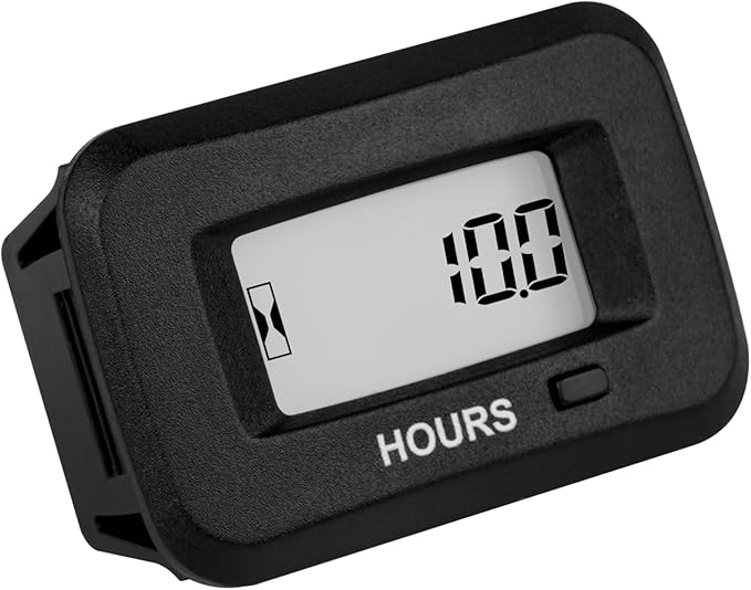 Runleader Digital Maintenance Hour Meter,AC/DC 5V to 277V for ZTR Lawn Mower Tractor Generator Motorcycle RV Motorhome Milling Machine etc.