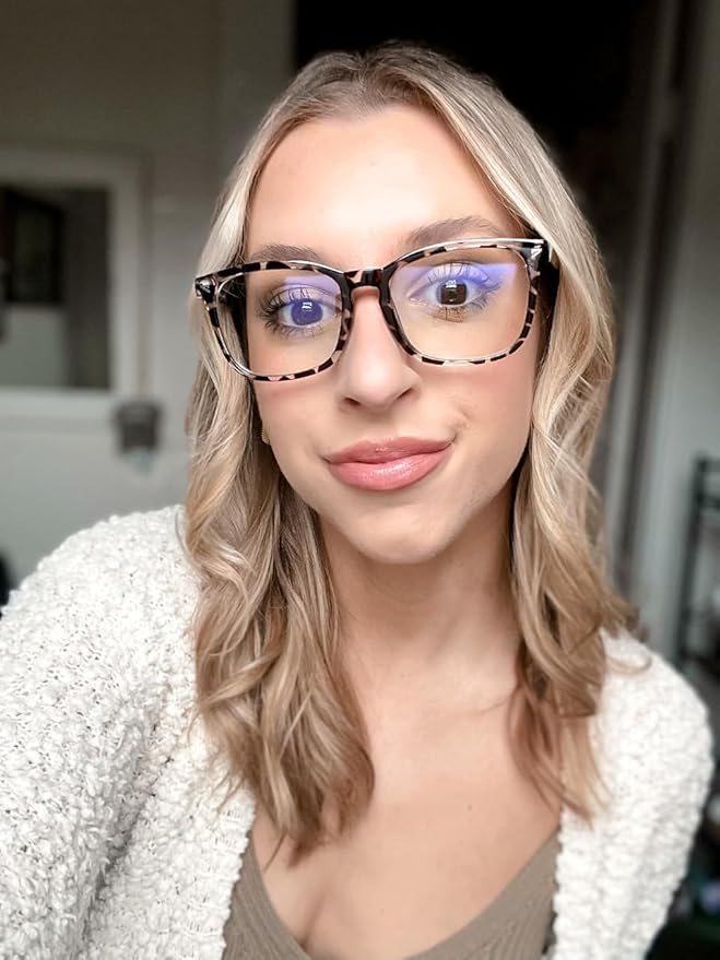 VISOONE Blue Light Blocking Glasses Square with Anti Computer Glare for Gaming Women and Men MONTANA