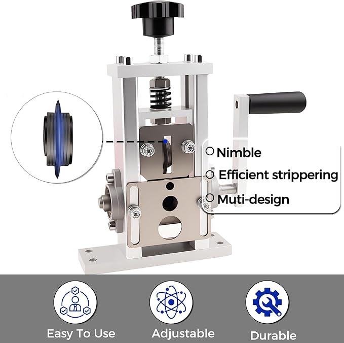Esokoya Wire Stripper Machine, Copper Wire Strippring Machine With Drill-Powered for Strippring 0.06"-1" Cable, Wire Peeler Machine for Copper Recycling, Manual Wire Strippr Tool for strippering wire