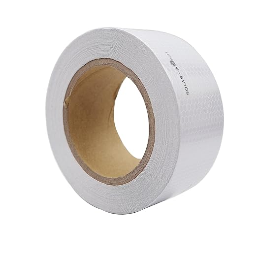 Solas Reflective Marine Tape Silver Waterproof Glass Bead Safety Warning Tape High Adhesive(2IN X 65FT) 5CM X 20M Universal Application for Cars, Trailers, Boats, Motorcycles