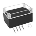 LeMotech Electrical Box Clear Cover Project Box IP65 Waterproof Junction Box ABS Plastic Case Universal Enclosure for Electronics, Black 6.2"x 4.2"x 3.5"(160x110x90mm)(Pack of 1)