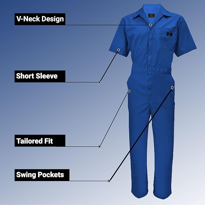 Coveralls Workwear Men Short Sleeve Coveralls
