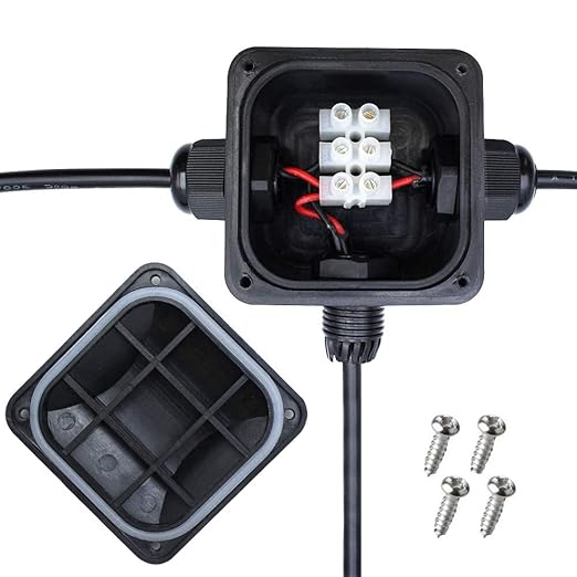 Waterproof Junction Box, IP68, 3-Way Outdoor Cable Connectors,Outdoor/External Electrical Light Junction Box Ø 6mm-10.2mm (3 Pack)
