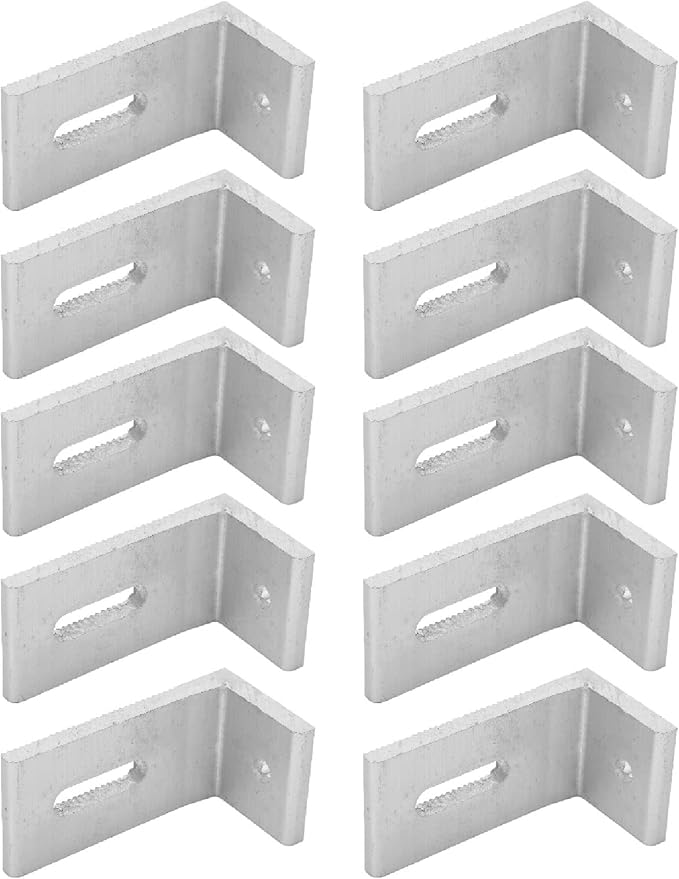 10Pcs L Foot Solar Mount, 8*4*4cm Heavy Duty Corner Brace Solar Panel Mounting L Bracket Photovoltaic Mounts, Aluminum Alloy Photovoltaic Panel Mounting Bracket for Roof PV System