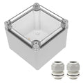 LeMotech Junction Box IP67 Waterproof Dustproof Electrical Box Project Box DIY Enclosure Gray with Transparent Clear Cover, External Size 4.9x4.9x3.9in (125x125x100mm)