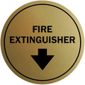 Signs ByLITA Circle Fire Extinguisher Sign (Brushed Gold) - X-large