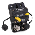 E9 Double 3/8" Stud 250 Amp Circuit Breaker with Manual Reset, 12V - 48V DC, Waterproof, 250A Switchable Surface Mount