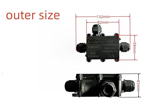 Junction Box Waterproof,Outdoor Junction Box, Waterproof Electrical Junction Box, IP68, 3 Way M20 coaxial Cable Connector Wire Range from 4 to 12mm, Black,