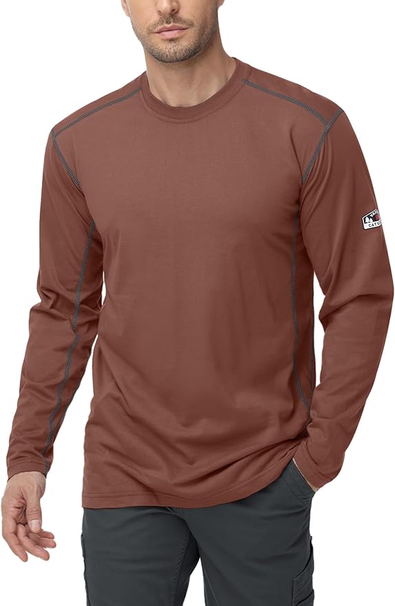 FR Shirts for Men 4oz Lightweight Fire Resistant Shirts for Men Long Sleeve Welding Shirt CAT1