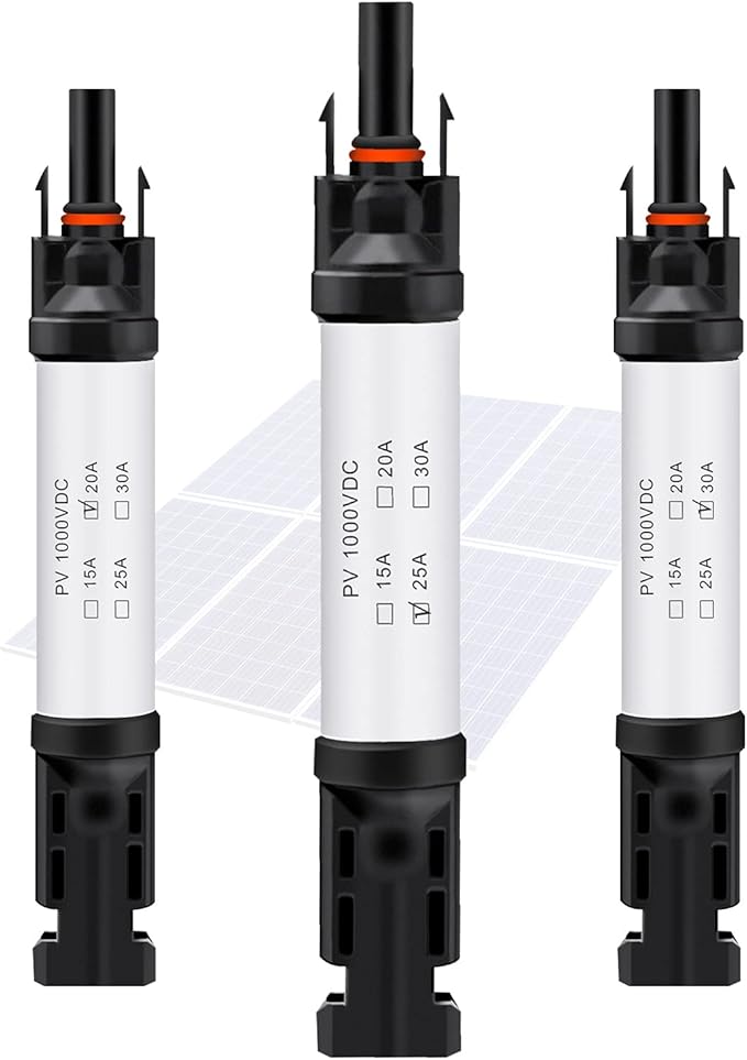 20A Solar Fuse Holder Connector IP68 Waterproof 1000V in-line Fuse Holder 20A Male and Female Connector Waterproof in-Line Fuse Holder (Contains 4 fuses + 2 Solar Fuse Holders)… (20A)
