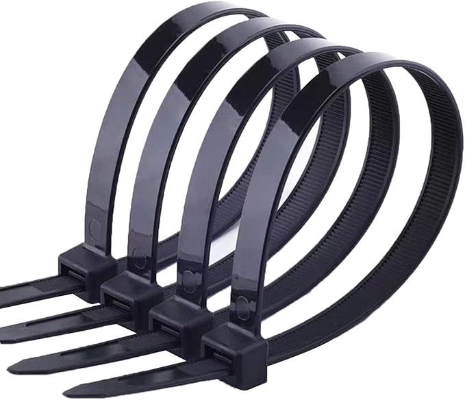 Zip Ties Heavy Duty 16inch 100 Pack, ECRAB Industrial Large Zip Cable Ties 175 Pounds Strong Nylon Self-Locking Outdoor Wire Ties Wraps - Black