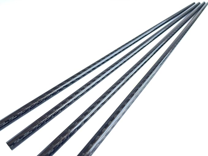 4pcs Carbon Fiber Tube 6mmx4mmx420mm 3K roll Wrapped Twill Glossy Finish