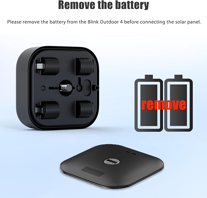 Solar Panel Compatible with Blink Camera Outdoor 4 (4th Gen), 4W Waterproof Solar Panel Charger with Battery for Blink Camera 4th Gen with 13.12ft Charging Cable and 360°Adjustable Mount