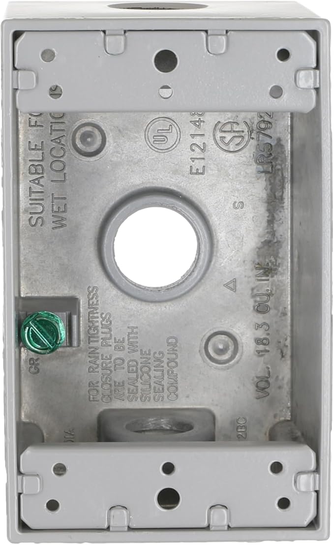 Hubbell-Bell 5320-0 Single Gang 3-1/2-Inch Outlets Weatherproof Box Gray