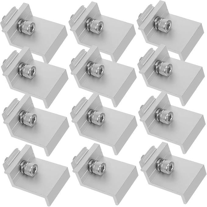 BESPORTBLE 12pcs Solar Panel Bracket Clips Durable Fixed Buckle Reliable Outdoor Panel Holder Clamp for Secure Mounting for Solar Photovoltaic Systems