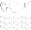 10 Pack Clear Safety Glasses for Men Women, ANSI Z87.1 Certified Scratch & Impact Resistant Wrap Around Lens