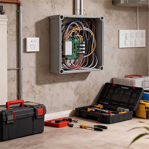Junction Boxes-11" x 11" x 5.1" IP65 ABS Plastic Dustproof Waterproof Electrical Box Project Junction Conduit Box for Electrical Outdoor Enclosure
