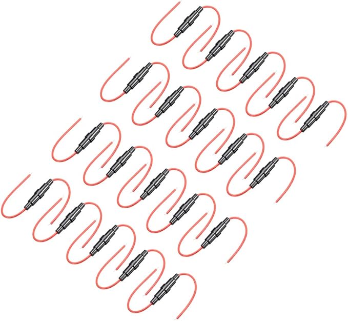 uxcell Inline Screw Type Fuse Holder 22 Gauge AWG 20Pcs for 5mm x 20mm Tube Fuse