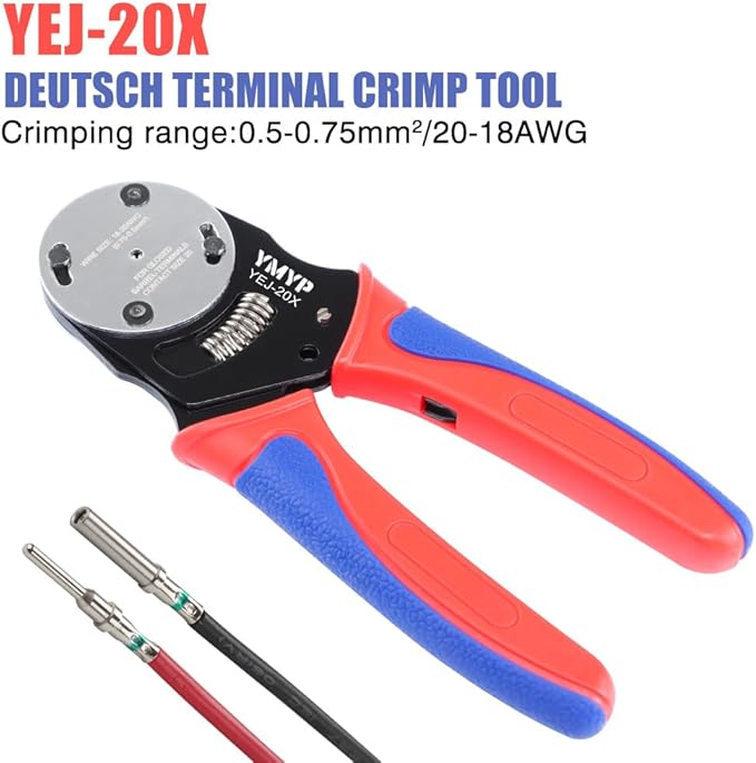 Deutsch Closed Barrel Crimper Size 20,4 Way Indent,8 Impression Type for Deutsch DTM Solid Contacts Gage 20-18 AWG(YEJ-20X)