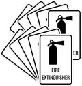 Signs ByLITA Portrait Round Fire Extinguisher Sign with Adhesive Tape, Mounts On Any Flat Surface (White) - Medium (10 Pack)