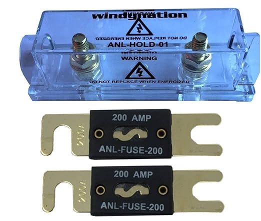 WindyNation ANL Fuse Holder + Fuse (2pcs 200A)