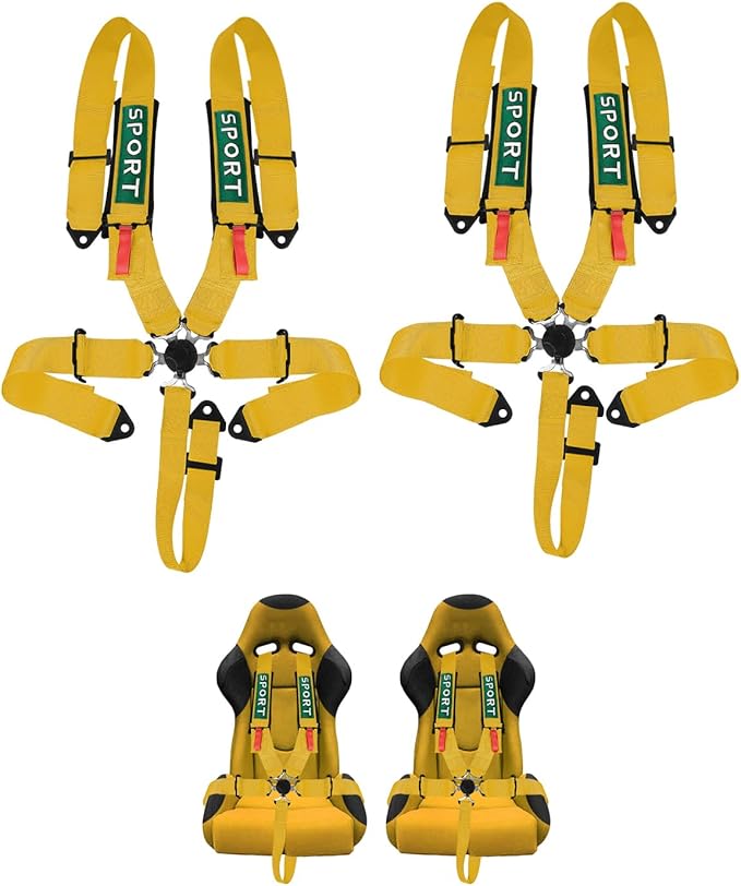 BESTZHEYU 5-Point Racing Harness Set SFI with Ultra Comfort Heavy Duty Shoulder Pads