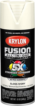 Krylon Fusion All-In-One Adhesive Spray Paint for Indoor/Outdoor Use, 12 oz, Ivory