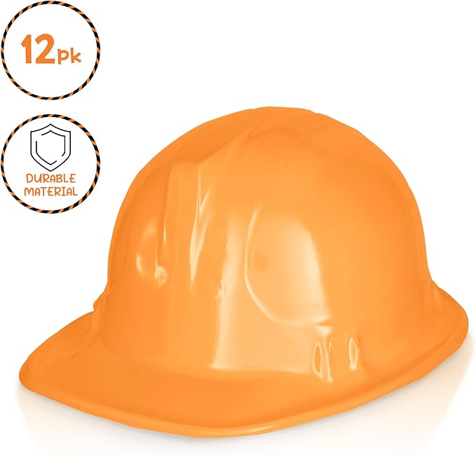 Windy City Novelties 12-Pack Construction Hats - Versatile Party Favors & Costume Accessories Kids Parties & Costume Props