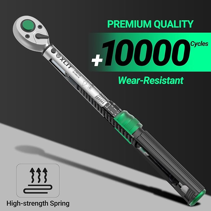 1/4" Click Torque Wrench, ±3% Accuracy, Smooth 72-Tooth Ratchet, Dual Scale (20-240 in.lb/2.3-27 Nm), Durable CR-V Steel, Pro Repair Tool with Portable Case, for Road/Mountain Bike, E-Bike, MTB
