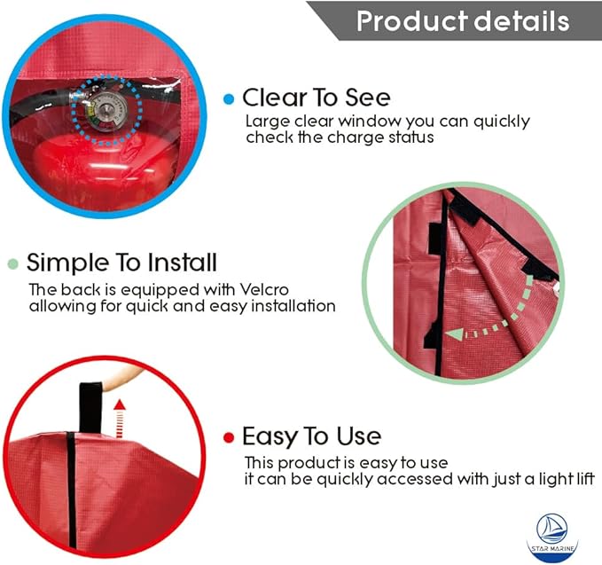 Heavy Duty Fire Extinguisher Cover with Window - Fire Protective Sleeve from Scuffs & Scratches Accessories (12" W x 21" L(Fit for 4-12LB))