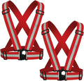 Reflective Strap Safety Vest Gear - 2-10 Pack Adjustable High Visible Reflective Running Gear for Women Men Night