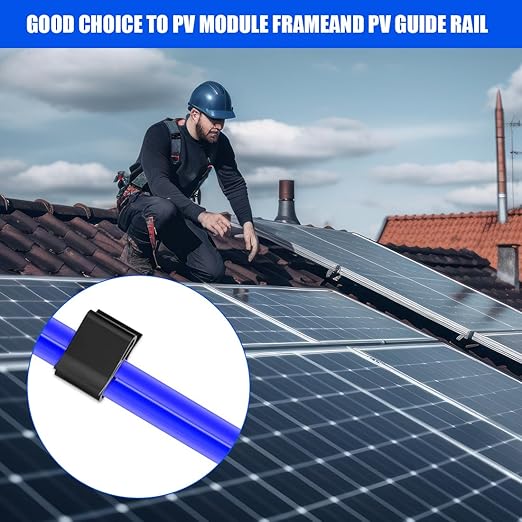 LINXIU Photovoltaic Cable Clamp Cable Clips Outdoor Trailer Frame Wire Clips Solar Panel Clip for PV Wiring Boat Cable Boat Trailer 30Pcs, 25*16mm, Black